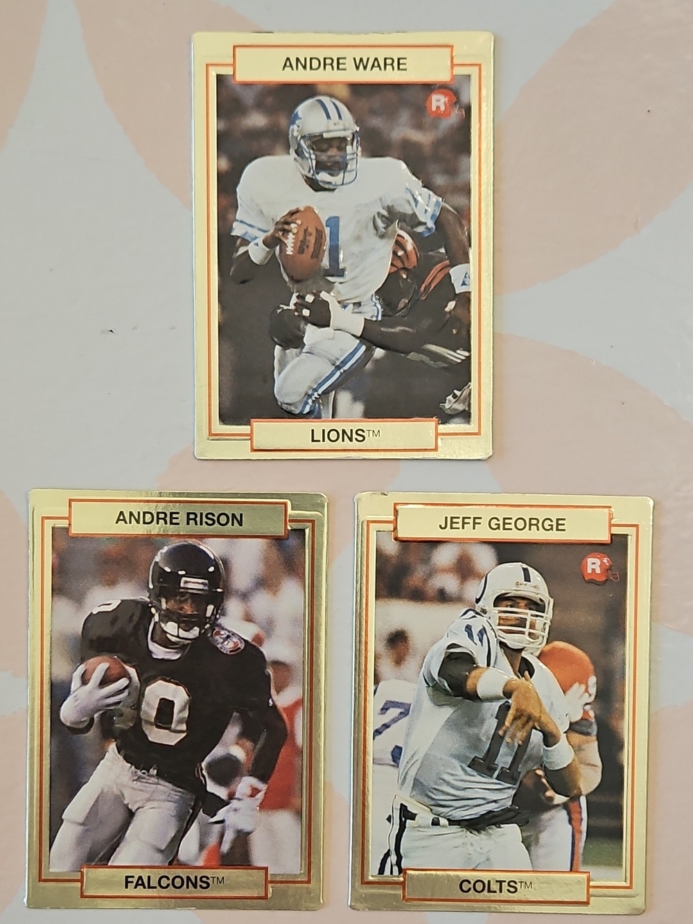 NFL Trading Cards Gold White Blue Black - Andre Ware Andre Rison Jeff George